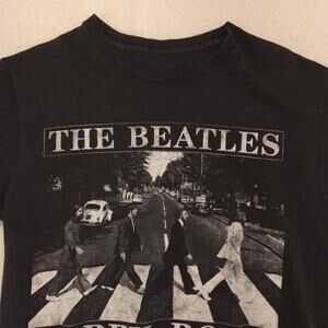 Beatles Abbey Road Band Graphic Crew Neck T Shirt Mens Size Small S Black